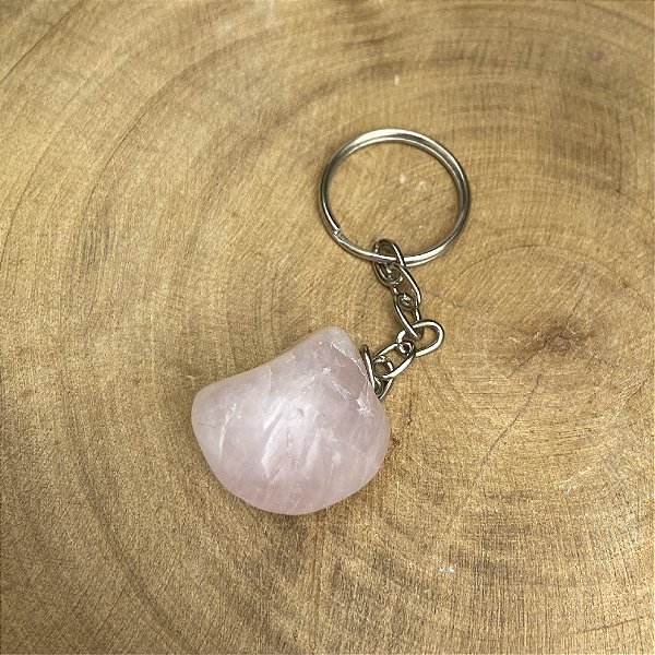 Chaveiro de Quartzo Rosa - Amor e Paz