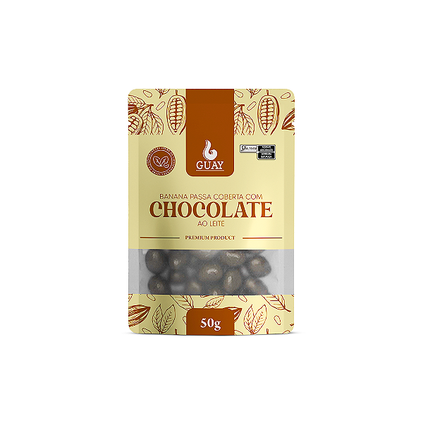Drageado de banana com chocolate ao leite 50g
