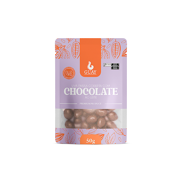 Drageado de uva passa com chocolate ao leite 50g