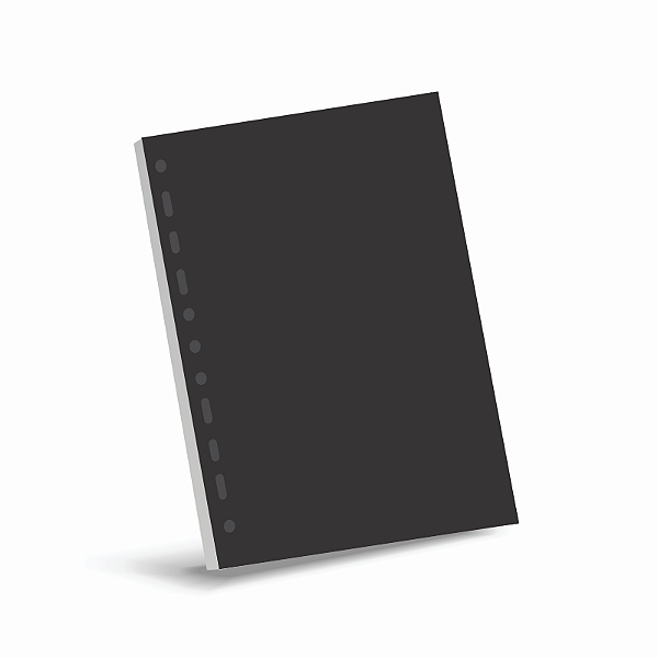 REFIL PARA CADERNO ARGOLADO TAMANHO COLEGIAL -40 FOLHAS PRETAS SEM PAUTA 90 GRS