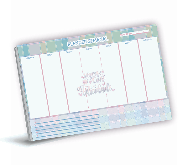 PLANNER DE MESA  MENSAL - LOOK DO DIA FELICIDADE - 60 FOLHAS 75 GRS.