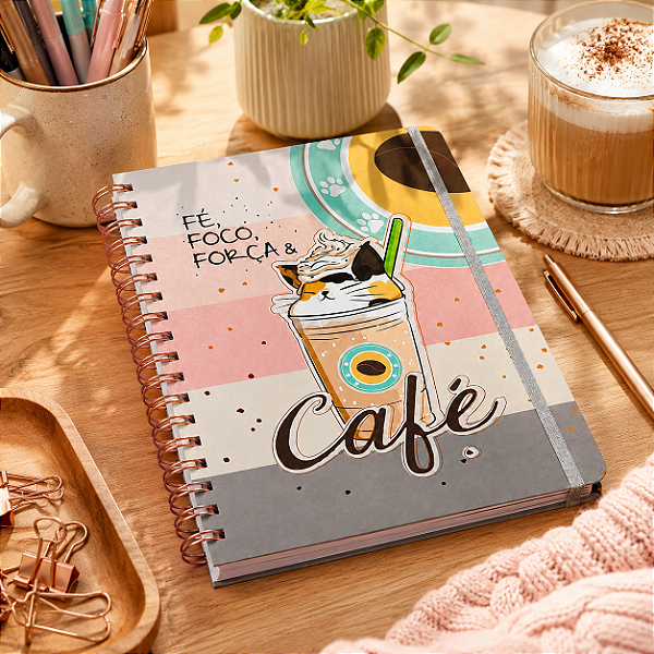 Caderno Colegial Reposicionável Café