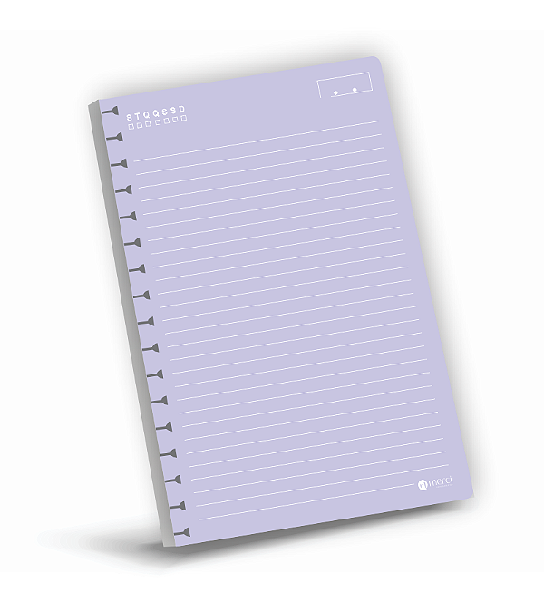 Refil para Caderno Universitário Reposicionável Pautado Lilás