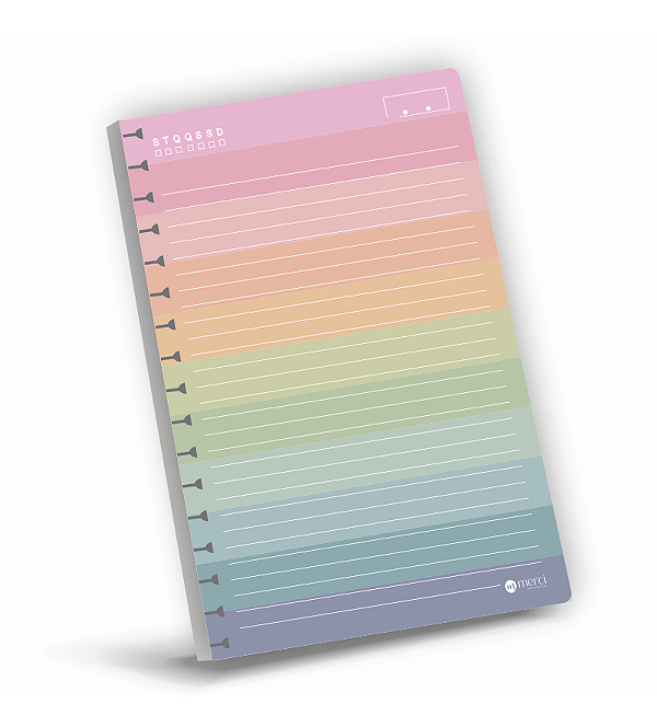 Refil para Caderno Universitário Reposicionável Pautado Aquarela