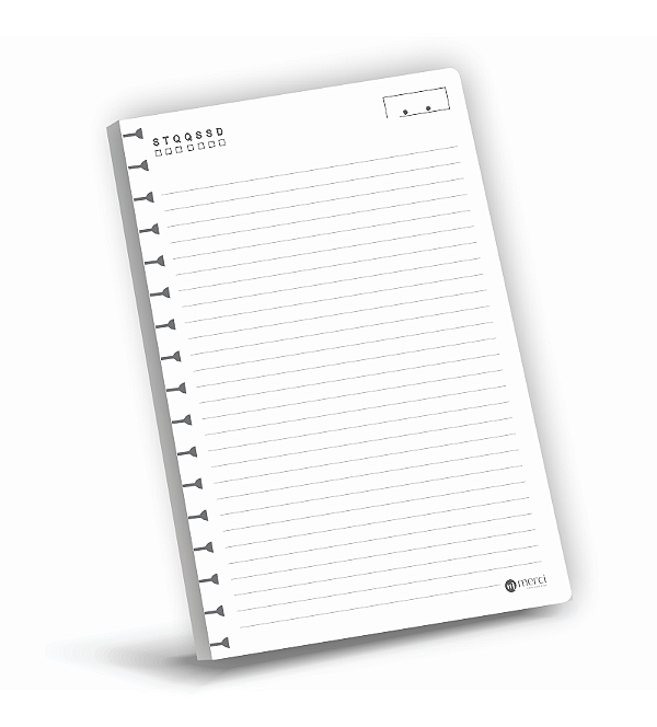 Refil para Caderno Universitário Reposicionável Pautado Branco