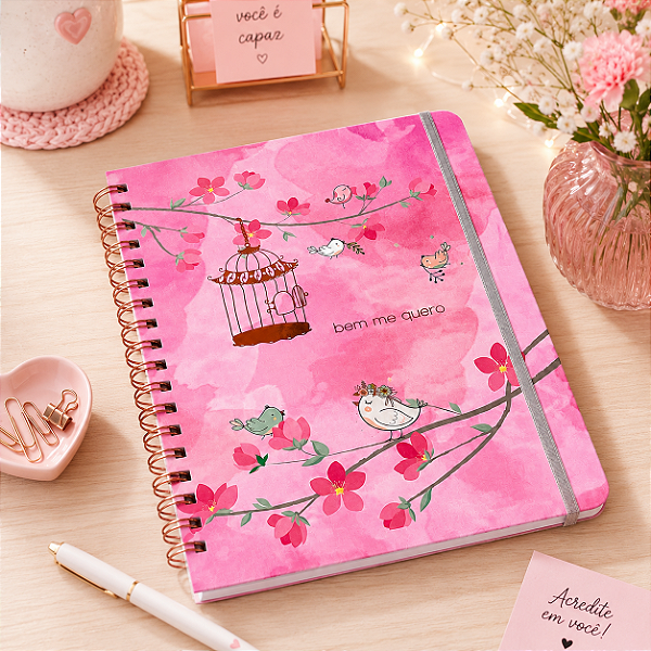 Caderno Colegial Reposicionável Bem me Quero