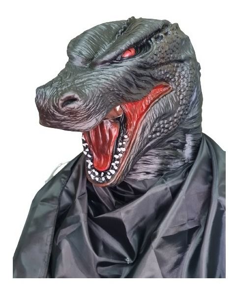 Máscara De Látex Cabeça Godzilla Monstro Realista Fantasia