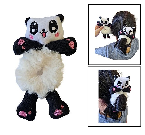 Xuxinha Pelúcia Bichinhos Urso Panda com elástico Infantil