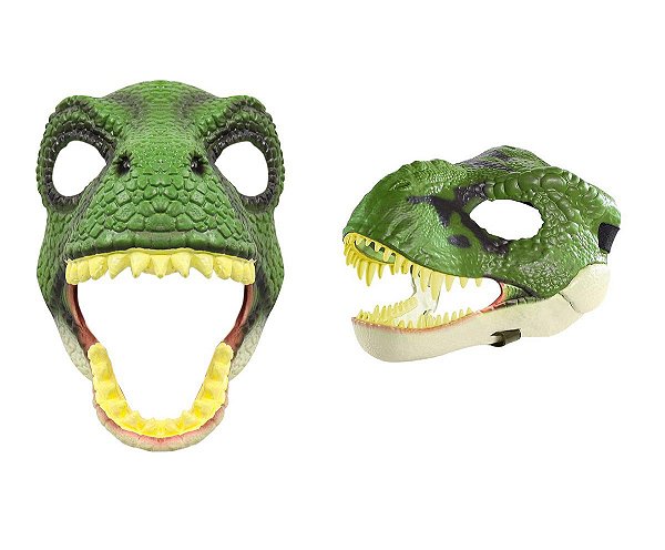 Máscara de látex Dinossauro Tiranossauro REX VerdeFantasia