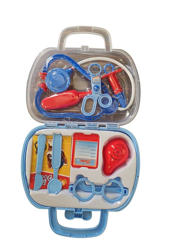 Kit Maleta Médico Infantil Azul Brinquedo educativo
