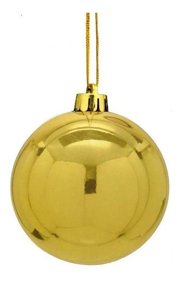Bola de Natal 15cm Gigante Lisa dourada- Decoração Kit 20un