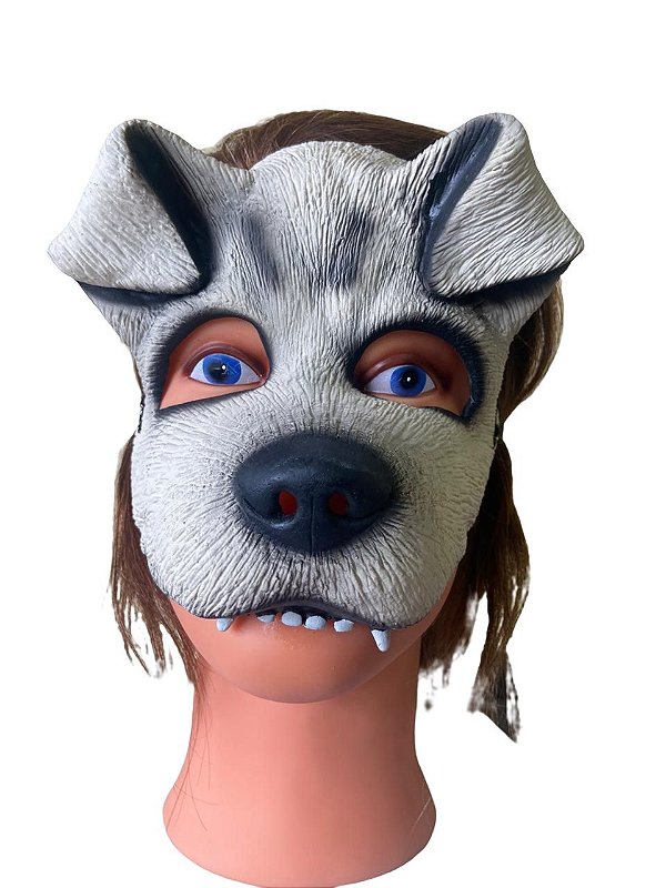 Fantasia Máscara de Cachorro metade do rosto c/ orelhinhas