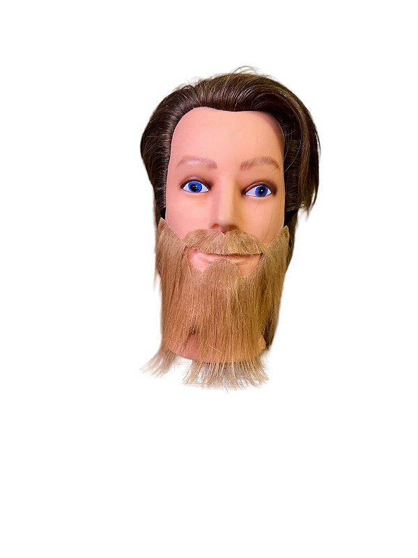 Barba falsa Ruiva curta de Pelucia Viking Fantasia Cosplay