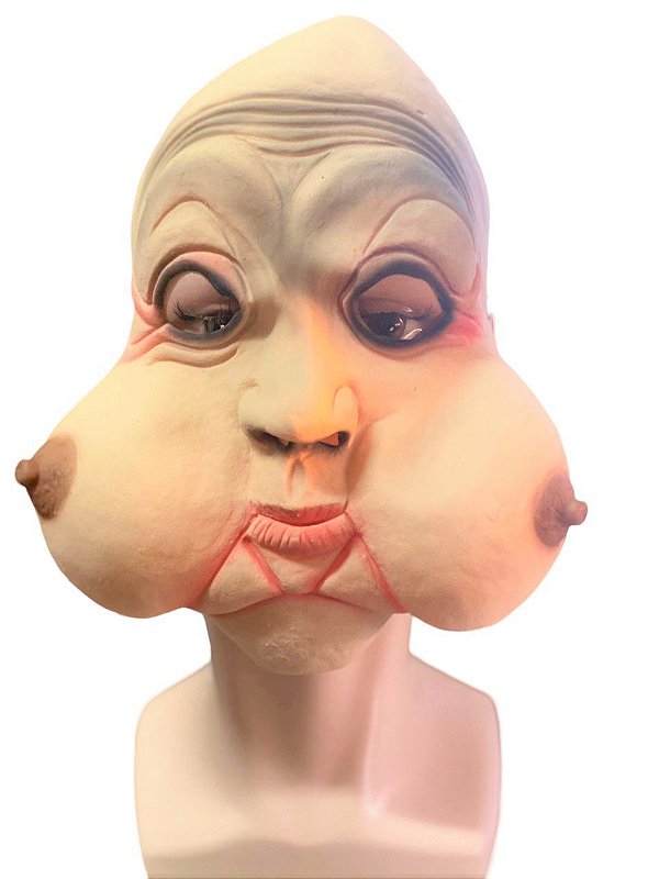 Fantasia Máscara cara de Peito Seios engraçado pegadinha