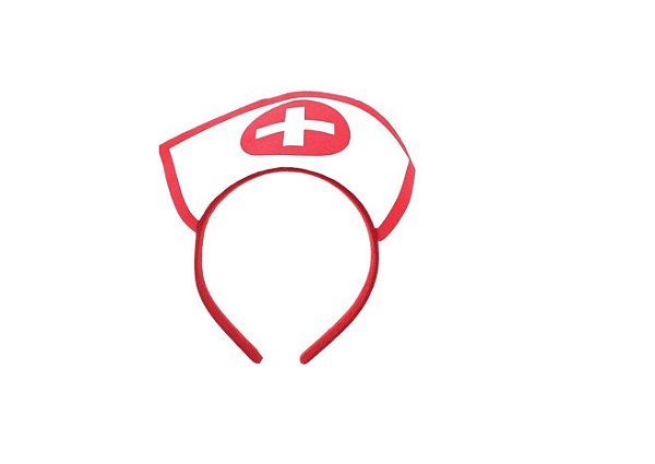 2 Tiara Enfermeira Arco Vermelho com Cruz Fantasia Acessório