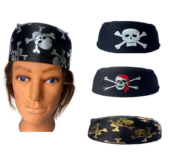Chapéu de Pirata Adulto Coquinho Bandana Estampado Sortido