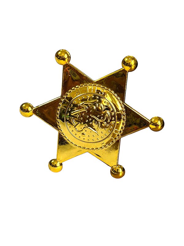 Fantasia Distintivo Xerife Estrela dourada tipo broche 1un