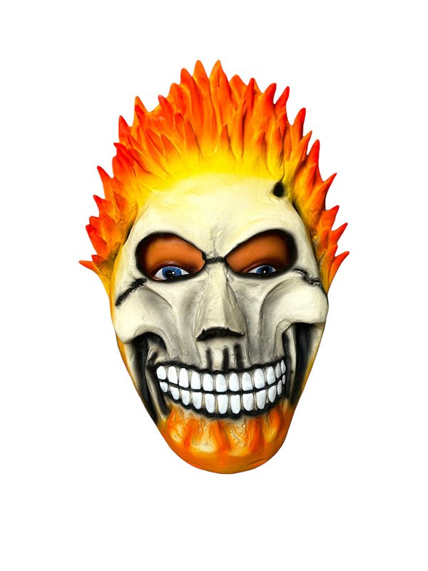 Fantasia Máscara Caveira de fogo Homem de fogo de látex