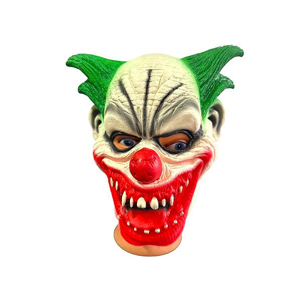 Fantasia Mascara Palhaço verde com sorriso maligno terror