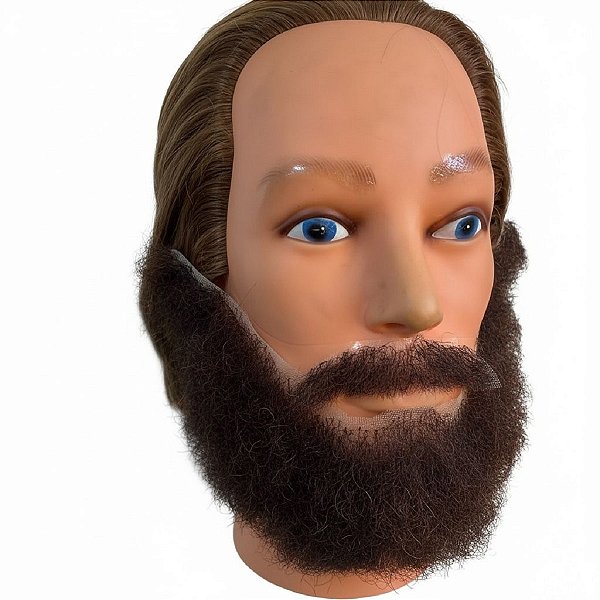 Barba Falsa castanha cabelo humano  + 3 Bigodes + cola 10ml