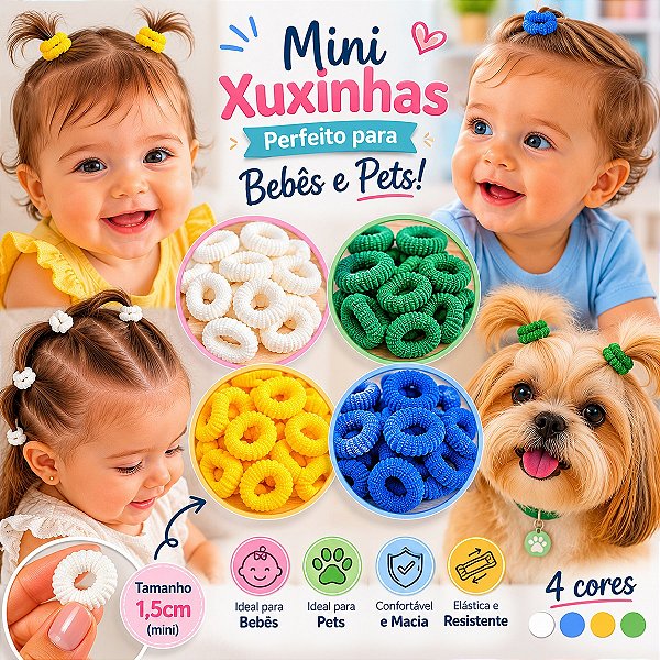 Kit 60 Xuxinhas Pet Copa Mundo Cores da Bandeira Brasil 1cm