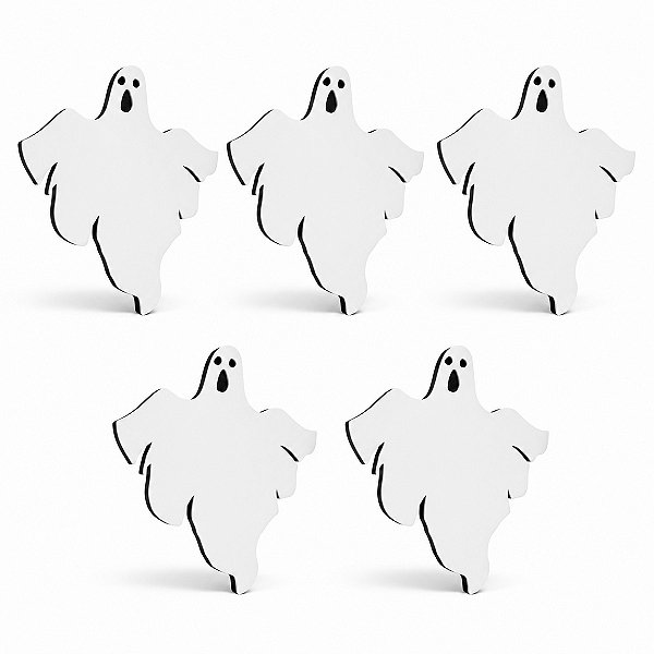 Kit 5 Decoração de Halloween Fantasma em EVA 30cm p/ colar