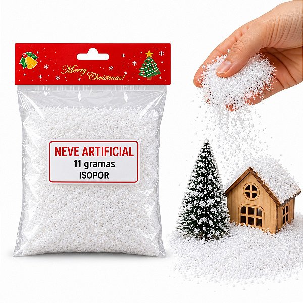 Kit 2 Enfeite decorativo Natal Floco de neve de isopor 11gr