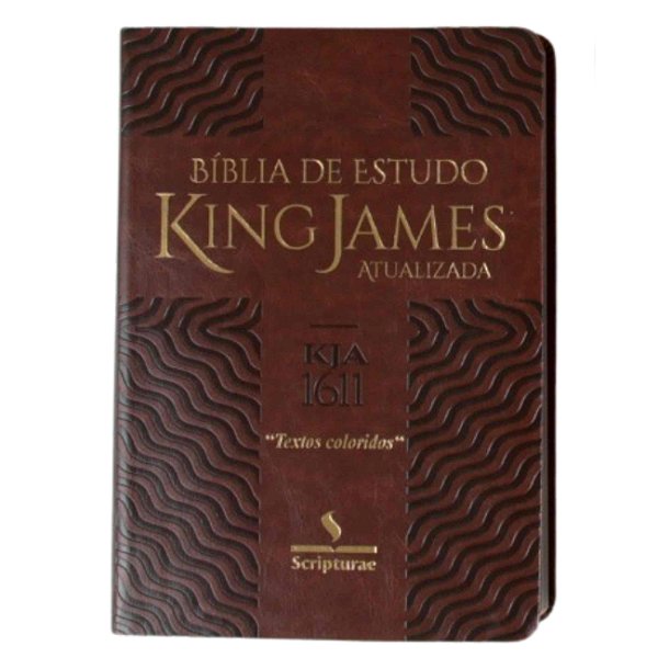 Bíblia Sagrada King James De Estudo Atualizada  Capa Luxo Cor:Marrom