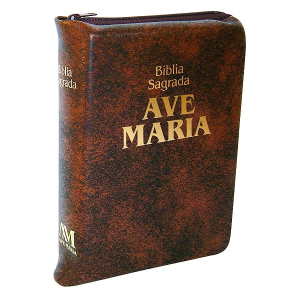 Bíblia Ave Maria Zíper - Bolso - Marrom