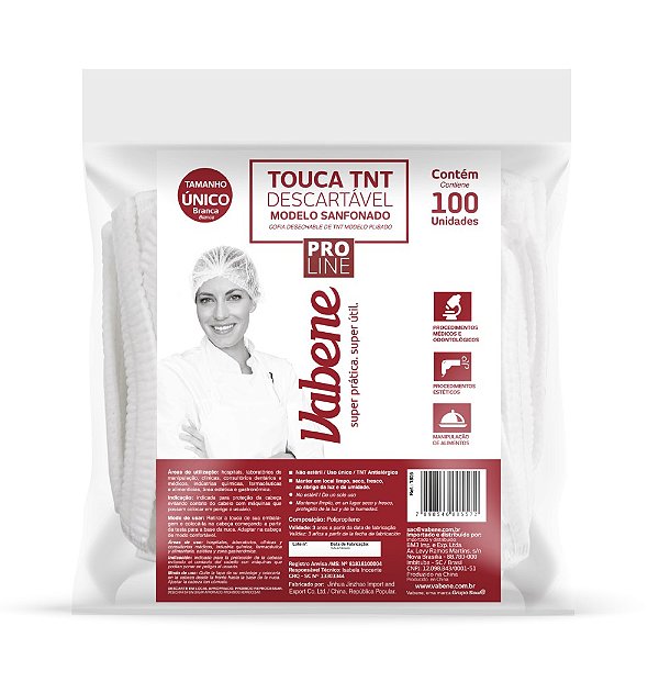 Touca TNT Sanfonada 100un Vabene