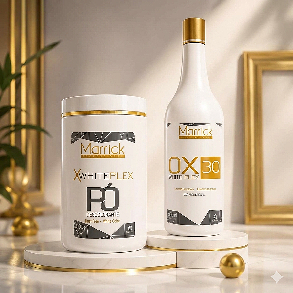 Kit Pó Descolorante Whiteplex 500gr + OX 30 Volumes - Marrick Professional
