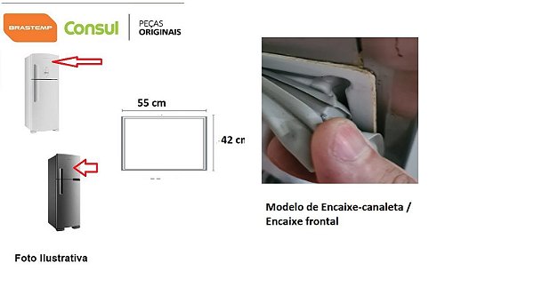 Borracha para congelador BRASTEMP BRM36E e BRM36d sup