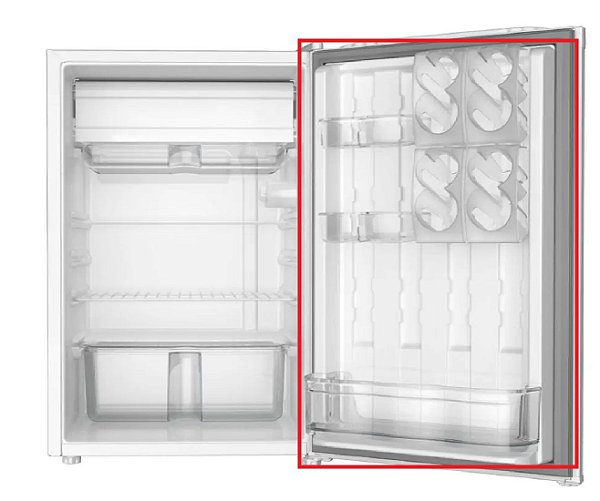 Borracha Frigobar - Midea MRA12 / MRB12 / MRC12 - 81x49cm - Modelo De Encaixe