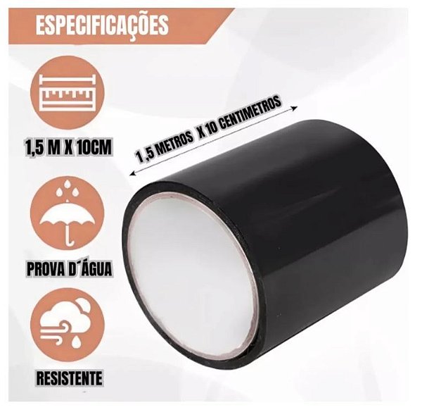 Fita Adesiva Ultra Resistente A Agua Veda Cano Tubos Furos