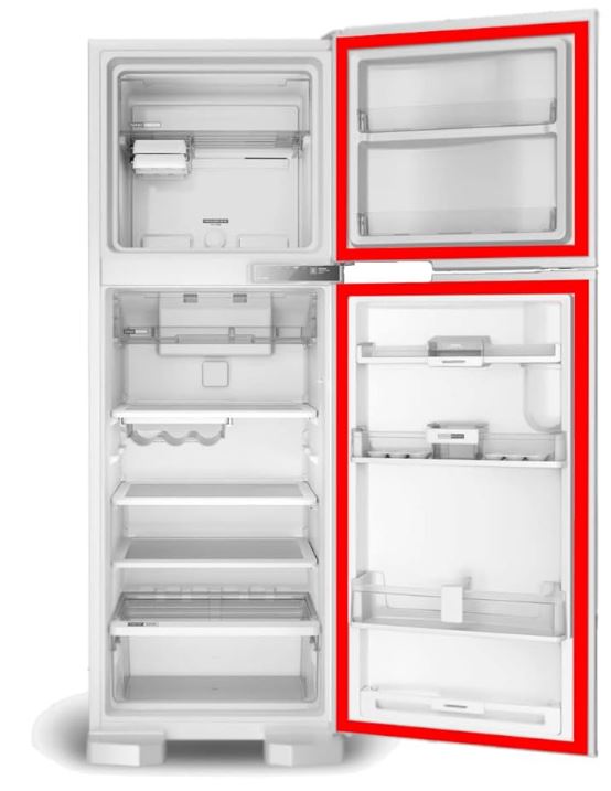 Borracha geladeira Brastemp Twin System 480L BRH48ECA 93x74 + 74x70