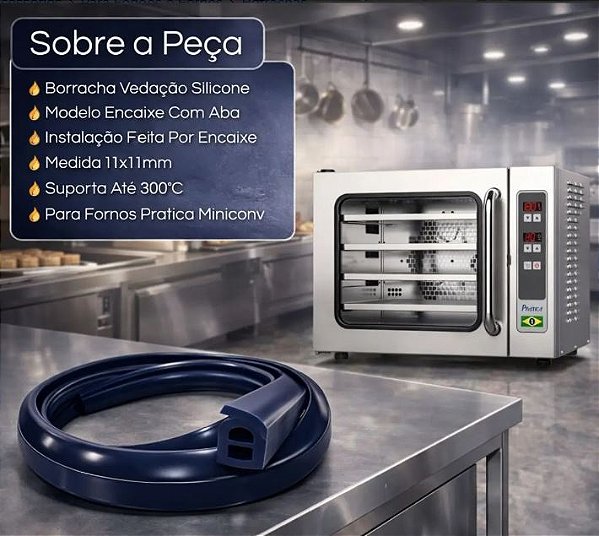 Borracha para forno - MINICONV Prática
