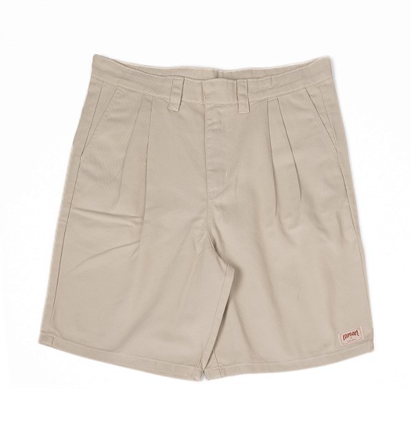 Bermuda chino com pregas Caosart bege
