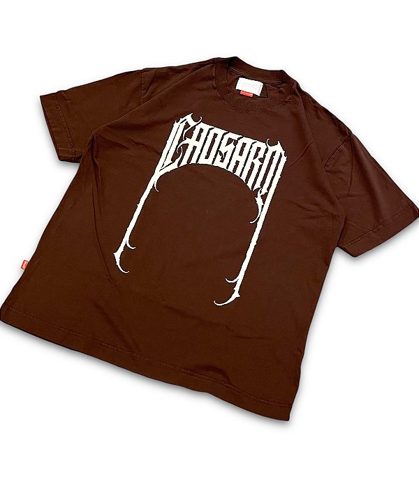 Camiseta Heavy Full Lettering collab Don Bertino CAOSART marrom