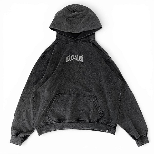 Blusão canguru oversized Caosart preto estonado