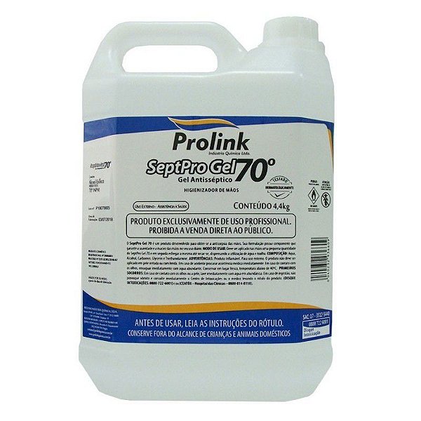 Álcool em Gel 70% 4,4 Kg - Prolink