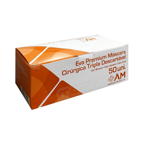 Mascara Tripla Branca 50 Unidades - América Medical