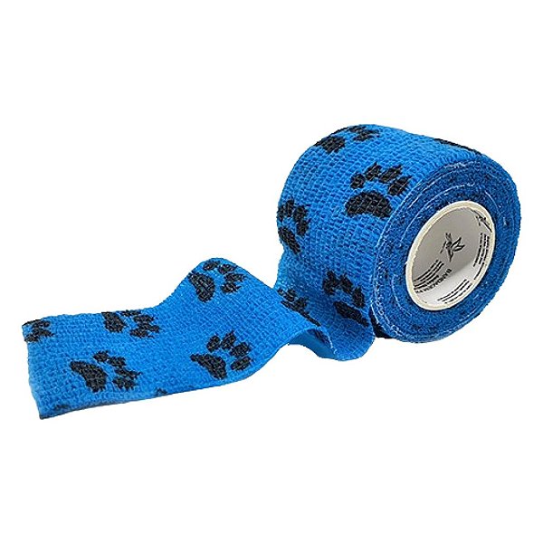 Atadura Elástica Autoaderente Azul Com Patinhas 5 cm X 4,5 mt