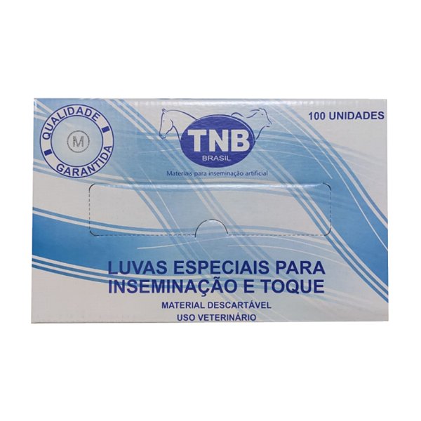 Luvas Especiais Para Inseminação E Toque 100 Unidades Tamanho M - TNB