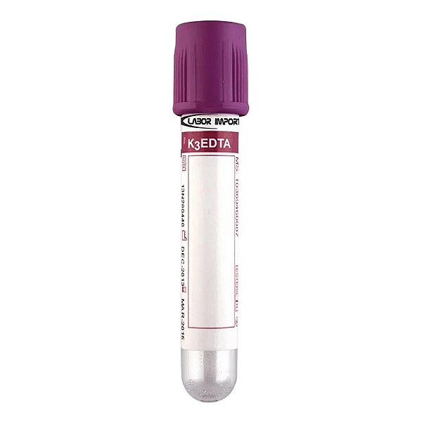 Tubo De Vidro Para Coleta A Vácuo K3EDTA 4 mL 100 Unidades - Labor Import