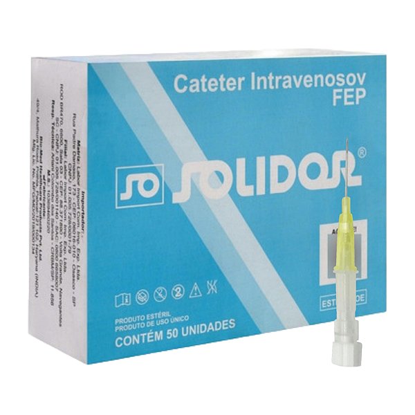Cateter Intravenoso 24G/19mm Caixa Com 50 Unidades - Solidor