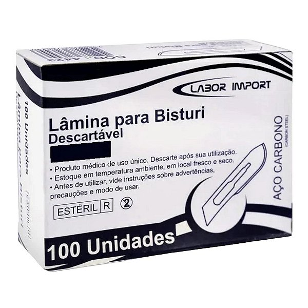 Lâmina Para Bisturi Aço Carbono Nº 23 Unidade - Labor Import