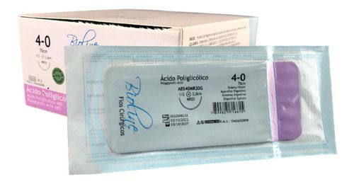 Abs Fio Ácido Poliglicólico N 4-0 70cm 1/2 R 2,0cm Caixa Com 36 Unidades - Bioline