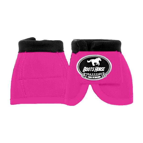 Par de Cloches Protetores Em Nylon Pink Tamanho M - Boots Horse