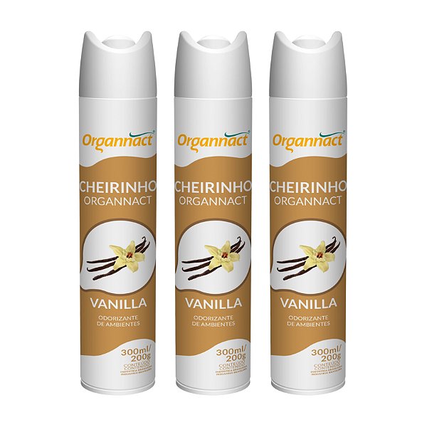 Cheirinho Baunilha 300 mL Kit Com 3 Frascos - Organnact