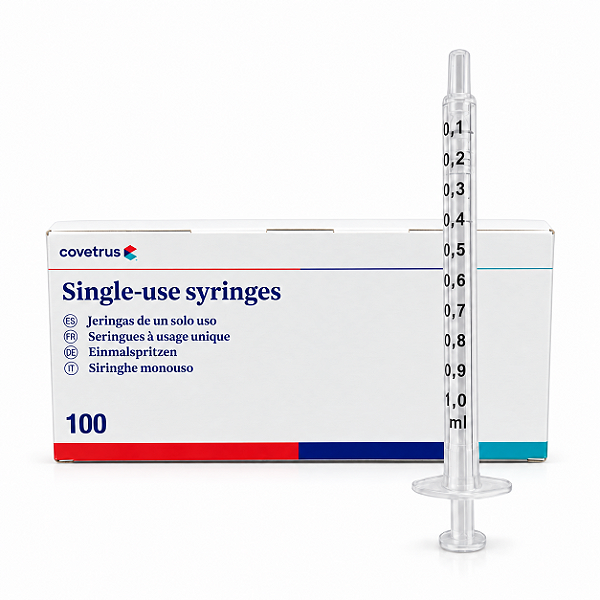 Seringa Sem Êmbolo Estéril 1 mL Slip 100 Unidades - Covetrus